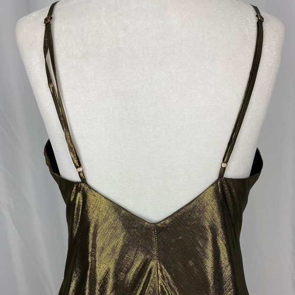 Sretsis, Kate irredentist gold Silk Lurex Slip Dress. K Pop Red Velvet Vibes - Picture 7 of 13